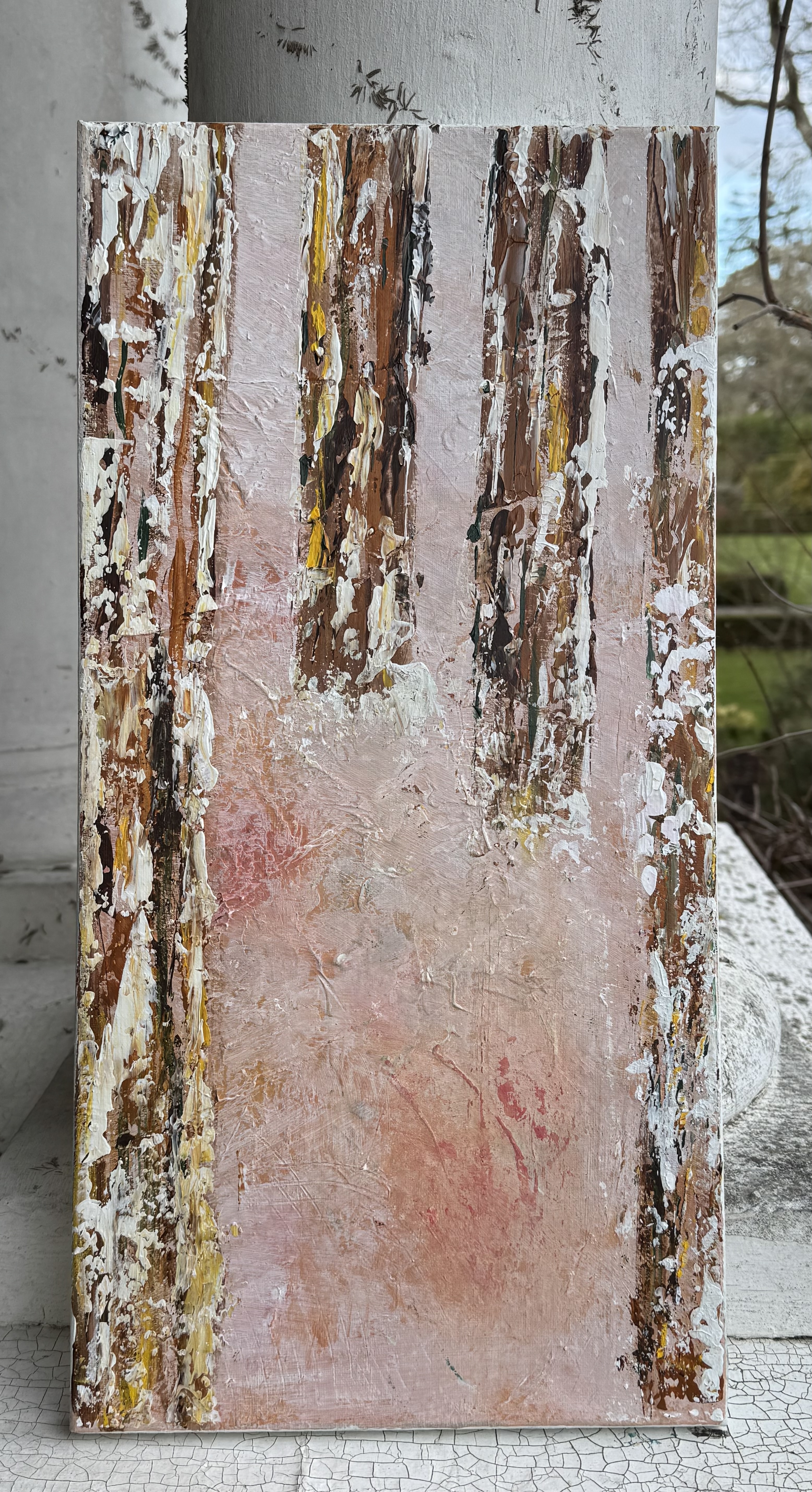 Winter Forest, 10 x 20 acrylic on canvas